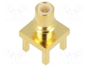 Socket; SMC; male; straight; 50Ω; THT; on PCBs; teflon; gold-plated