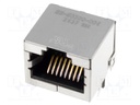 Socket; RJ45; PIN: 8; Cat: 6a; shielded; Layout: 8p8c; THT; on PCBs