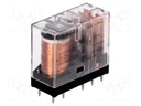 Relay: electromagnetic; DPDT; Ucoil: 12VDC; 3A/250VAC; 3A/30VDC