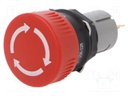 Switch: emergency stop; Stabl.pos: 2; NC; 16mm; red; none; IP65