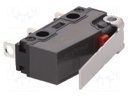 Microswitch SNAP ACTION; with lever; SPDT; 0.1A/250VAC; ON-(ON)