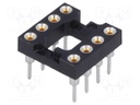 Socket: DIP; PIN: 8; Pitch: 2.54mm; precision; THT; gold flash; 3A