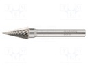 Rotary burr; Ø: 3mm; L: 50mm; metal; Working part len: 12mm; rod 3mm