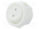 ROCKER; SPST; Pos: 2; OFF-ON; 3A/250VAC; white; none; 20mΩ