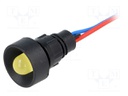 Indicator: LED; recessed; 12VDC; 12VAC; Cutout: Ø13mm; IP40; plastic