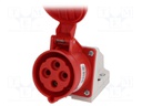 Connector: AC supply 3-phase; socket; female; 32A; 400VAC; IP44