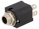Socket; Jack 6,3mm; mono; straight; for panel mounting; 10mm
