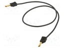 Test lead; 60VDC; 30VAC; 19A; banana plug 4mm,both sides; black