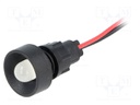 Indicator: LED; recessed; 220VDC; Cutout: Ø13mm; IP40; 300mm leads