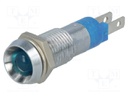 Indicator: LED; recessed; 24÷28VDC; Cutout: Ø8.2mm; IP67; metal