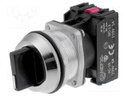 Switch: rotary; Stabl.pos: 1; NC + NO; 30mm; black; IP56; Pos: 3