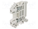 Splice terminal: rail; 0.5÷4mm2; ways: 1; terminals: 2; grey; TS35