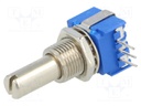 Potentiometer: shaft; THT; 500mW; 10kΩ; ±20%; 290°; for PCB; IP64