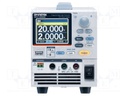 Power supply: programmable laboratory; Channels: 1; 20VDC; 2A; 40W