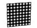 Display: LED; matrix; 8x8; green; 6.2mcd; anode; 60.2x60.2mm