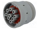 Connector: wire-wire; AHD; plug; female; PIN: 9; Locking: bayonet