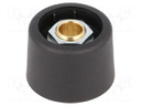 Knob; without pointer; polyamide; Shaft d: 6mm; Ø23x16mm; black