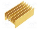 Heatsink: extruded; H; TO220; golden; L: 40mm; W: 23.3mm; H: 16.5mm