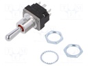 Switch: toggle; Pos: 3; DPDT; (ON)-OFF-(ON); 5A/28VAC; Leads: screw