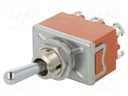Switch: toggle; Pos: 2; DPDT; ON-(ON); 15A/250VAC; 15A/30VDC