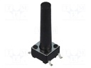 Microswitch TACT; SPST-NO; Pos: 2; 0.05A/12VDC; SMT; none; 1.6N