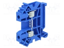 Splice terminal: rail; 0.5÷6mm2; ways: 1; terminals: 2; blue; TS35