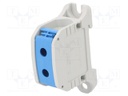 Splice terminal: rail; STB; 50mm2; ways: 1; terminals: 2; blue; TS35