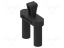 Adapter; banana 4mm socket,banana 4mm plug x2; 36A; 1kV; black