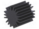 Heatsink; LED; Ø: 20mm; H: 20mm; Colour: black