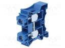 Splice terminal: rail; 1.5÷25mm2; ways: 1; terminals: 2; blue; TS35