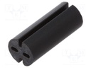 Spacer sleeve; LED; Øout: 5.1mm; ØLED: 5mm; L: 12mm; black; UL94V-0