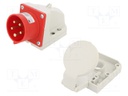 Connector: AC supply 3-phase; socket; male; 16A; 400VAC; IP44