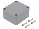 Enclosure: multipurpose; X: 58mm; Y: 64mm; Z: 35mm; ABS; light grey