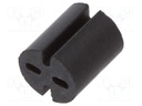 Spacer sleeve; LED; Øout: 5.1mm; ØLED: 5mm; L: 6mm; black; UL94V-0