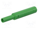 Connector: 4mm banana; socket; 32A; 1kV; L: 65mm; green; screw