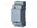 Module: extension; IN: 4; OUT: 4; OUT 1: relay; OUT 1: 5A; LOGO!8