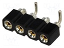 Socket; pin strips; female; PIN: 4; turned contacts; vertical; SMT