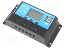 Laadimiskontroller päikesepaneelile; 10A; 12/24VDC; -20÷55°C