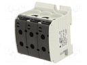 Splice terminal: rail; STB; 95mm2; ways: 1; terminals: 6; black; TS35