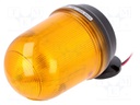Signaller: lighting; flashing light,continuous light; amber