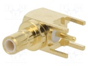 Socket; SMB; female; angled 90°; THT; on PCBs; teflon; gold-plated