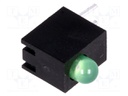 LED; in housing; green; 3mm; No.of diodes: 1; 20mA; 80°; 1.6÷2.6V