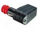 Cigarette lighter plug; screw terminal; 7.5A; Sup.volt: 12÷24VDC