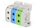 Splice terminal: rail; STB; 50mm2; ways: 3; terminals: 6; TS35; 1kV