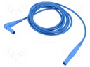 Test lead; 19A; banana plug 4mm,angular banana plug 4mm; Len: 2m