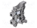 Splice terminal: rail; 0.5÷4mm2; ways: 1; terminals: 2; grey; TS35