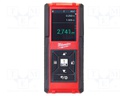Distance meter; LCD; 0,15÷100m; IP54; 113x48x31mm; Unit: in,m