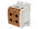 Splice terminal: rail; STB; 185mm2; ways: 1; terminals: 4; brown
