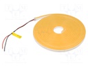 NEON LED tape; gold; 2835; 24V; LED/m: 120; 6mm; IP65; 8W/m; Thk: 12mm