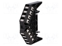 Splice terminal: rail; 1.5mm2; ways: 4; terminals: 16; black; 250VAC